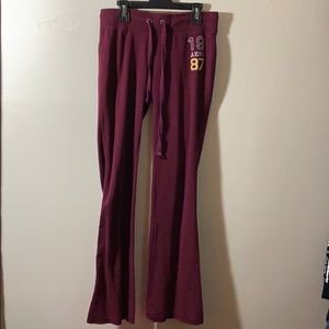 maroon yoga pants
